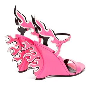 PRADA NEON PINK FLAME HEELS SZ 40/SZ 9 or 9.5